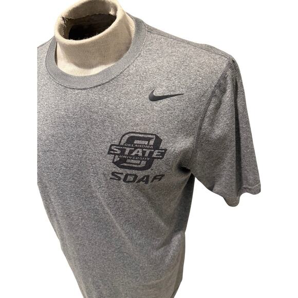 Nike Dri-Fit Oklahoma State University SOAR T-Shirt Medium Gray Spine Graphic - Picture 2 of 4